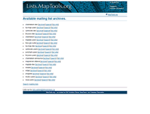 Tablet Screenshot of lists.maptools.org